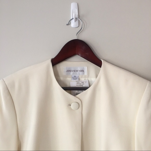 NWT 1980s Vintage Jones New York Cream Blazer - Picture 4 of 12